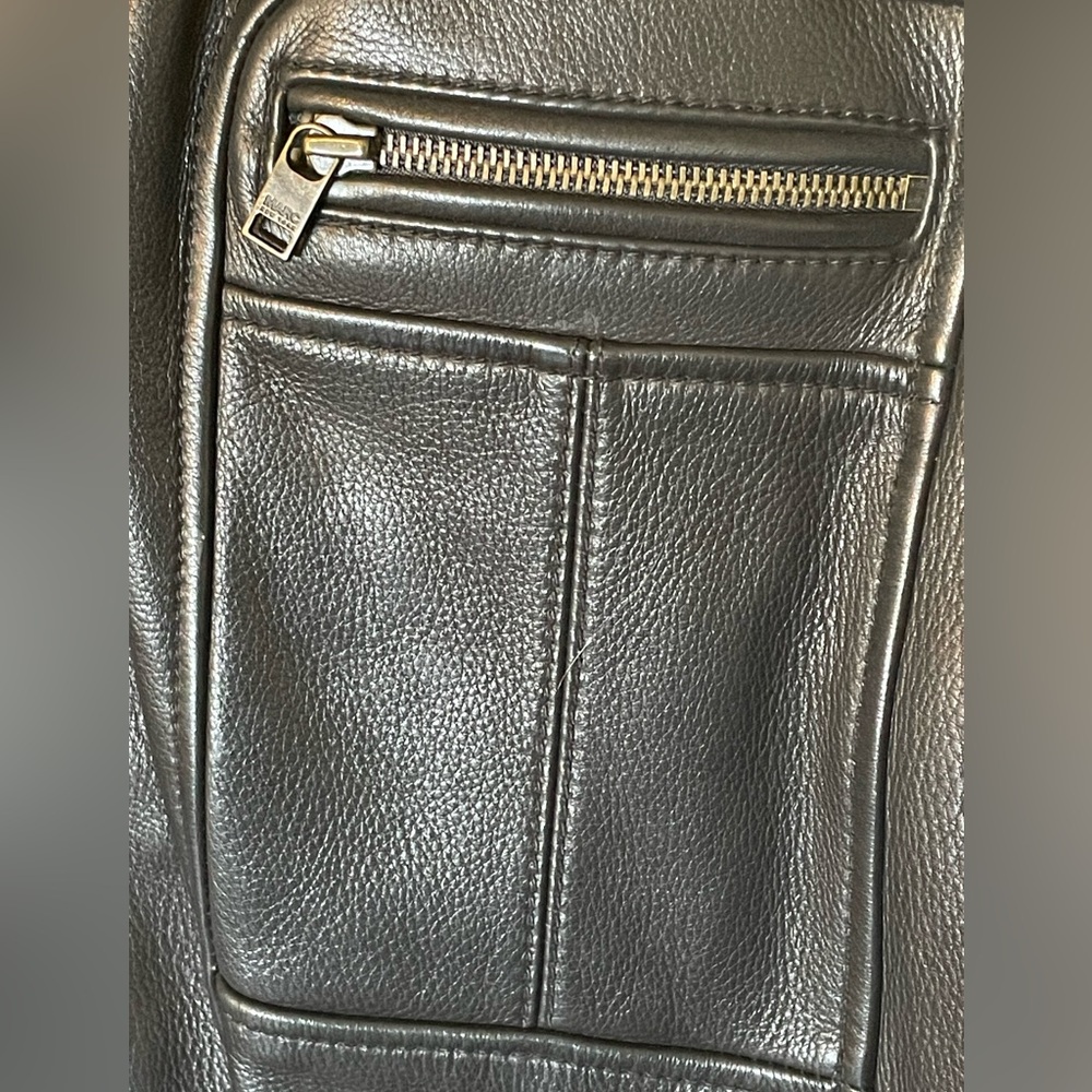 Andrew Marc New York Pebbled Black Leather Jacket - Picture 15 of 16